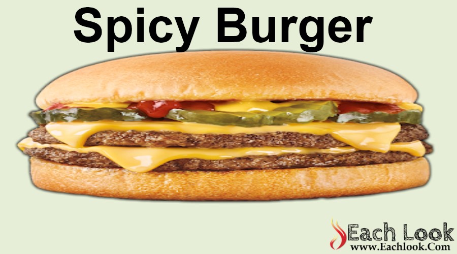 In The Foods Some People Like To Eat Spicy Burger For Hunger